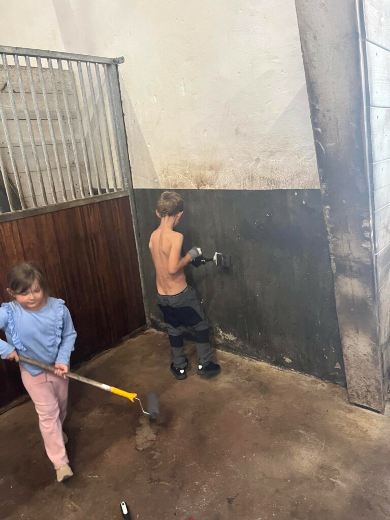 Children working on the farm